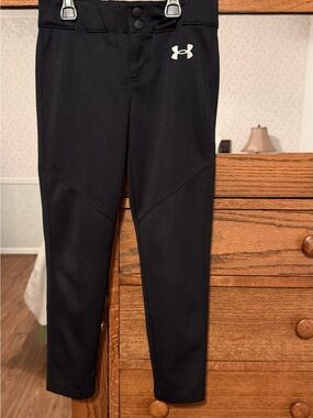 Under Armour Black Size 7 Baseball Pants with Logo